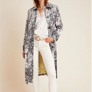 Helene Berman Snake-Printed Trench Coat